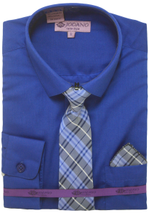 BOYS DRESSY SHIRTS (LONG SLEEVE) R.BLUE/R.BLUE